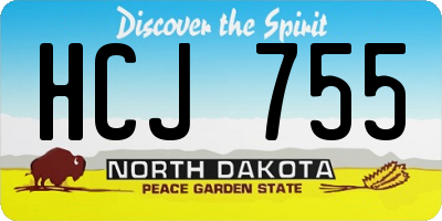 ND license plate HCJ755