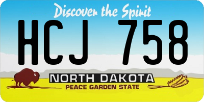 ND license plate HCJ758