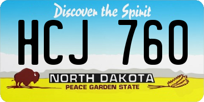 ND license plate HCJ760