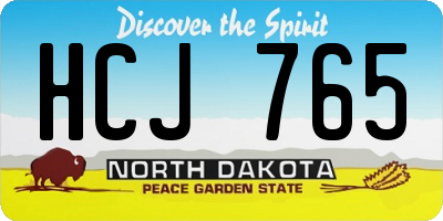 ND license plate HCJ765