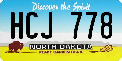 ND license plate HCJ778