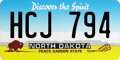 ND license plate HCJ794