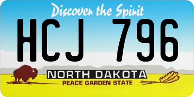 ND license plate HCJ796