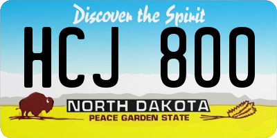 ND license plate HCJ800