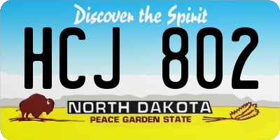 ND license plate HCJ802