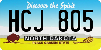 ND license plate HCJ805