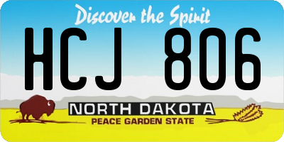 ND license plate HCJ806