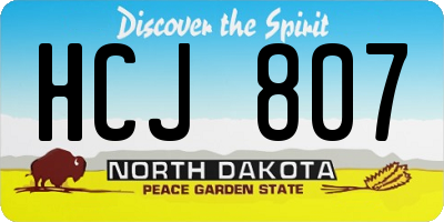 ND license plate HCJ807