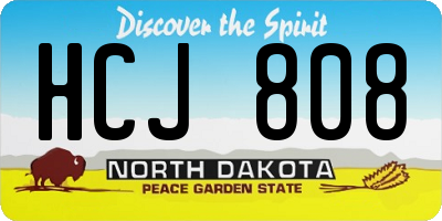 ND license plate HCJ808