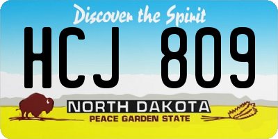 ND license plate HCJ809