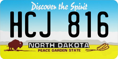 ND license plate HCJ816