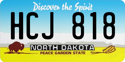 ND license plate HCJ818