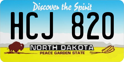 ND license plate HCJ820