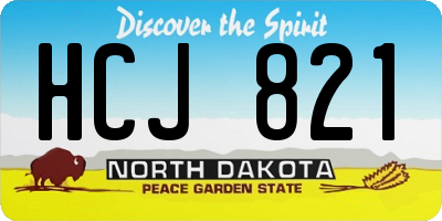 ND license plate HCJ821