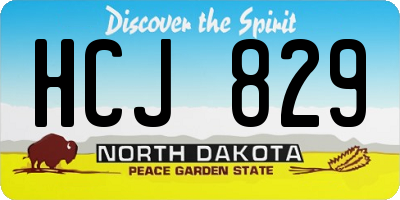 ND license plate HCJ829