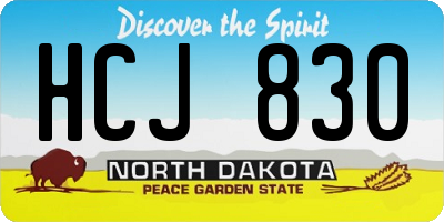 ND license plate HCJ830