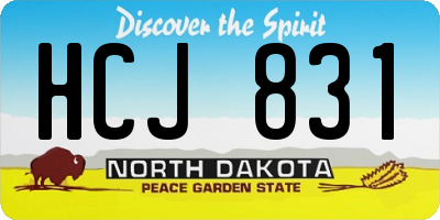 ND license plate HCJ831