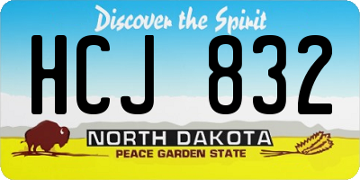 ND license plate HCJ832