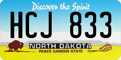 ND license plate HCJ833