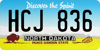 ND license plate HCJ836