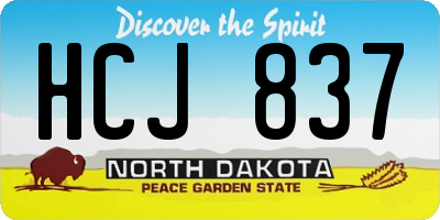 ND license plate HCJ837