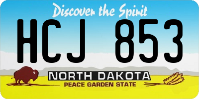 ND license plate HCJ853