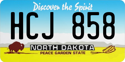 ND license plate HCJ858