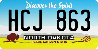 ND license plate HCJ863