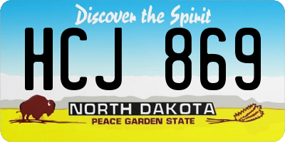 ND license plate HCJ869