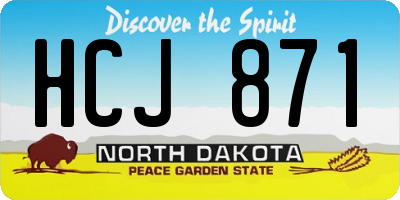 ND license plate HCJ871