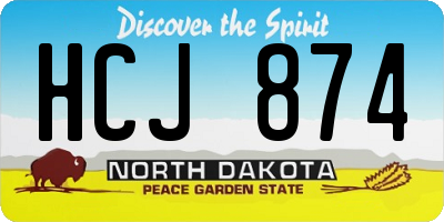 ND license plate HCJ874