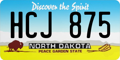 ND license plate HCJ875