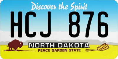 ND license plate HCJ876