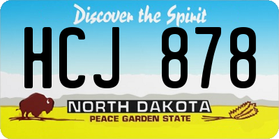 ND license plate HCJ878