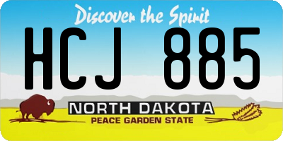 ND license plate HCJ885