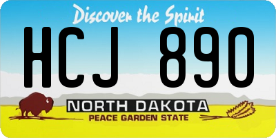 ND license plate HCJ890