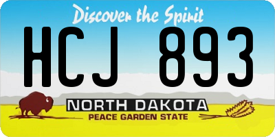 ND license plate HCJ893