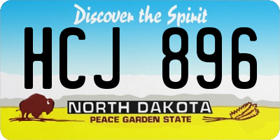 ND license plate HCJ896