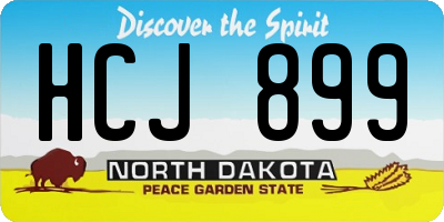 ND license plate HCJ899