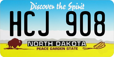 ND license plate HCJ908