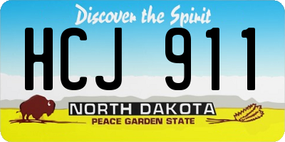 ND license plate HCJ911