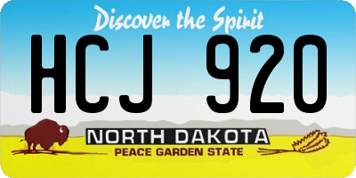 ND license plate HCJ920