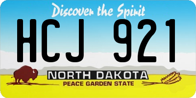 ND license plate HCJ921