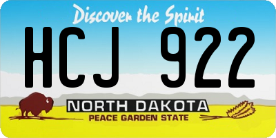 ND license plate HCJ922