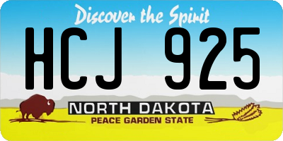 ND license plate HCJ925