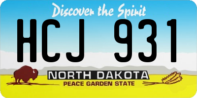 ND license plate HCJ931