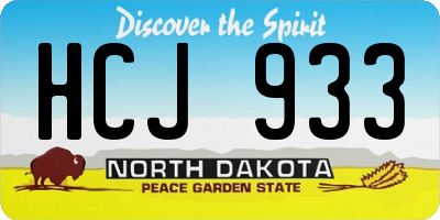 ND license plate HCJ933