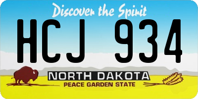 ND license plate HCJ934