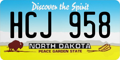 ND license plate HCJ958