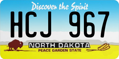 ND license plate HCJ967